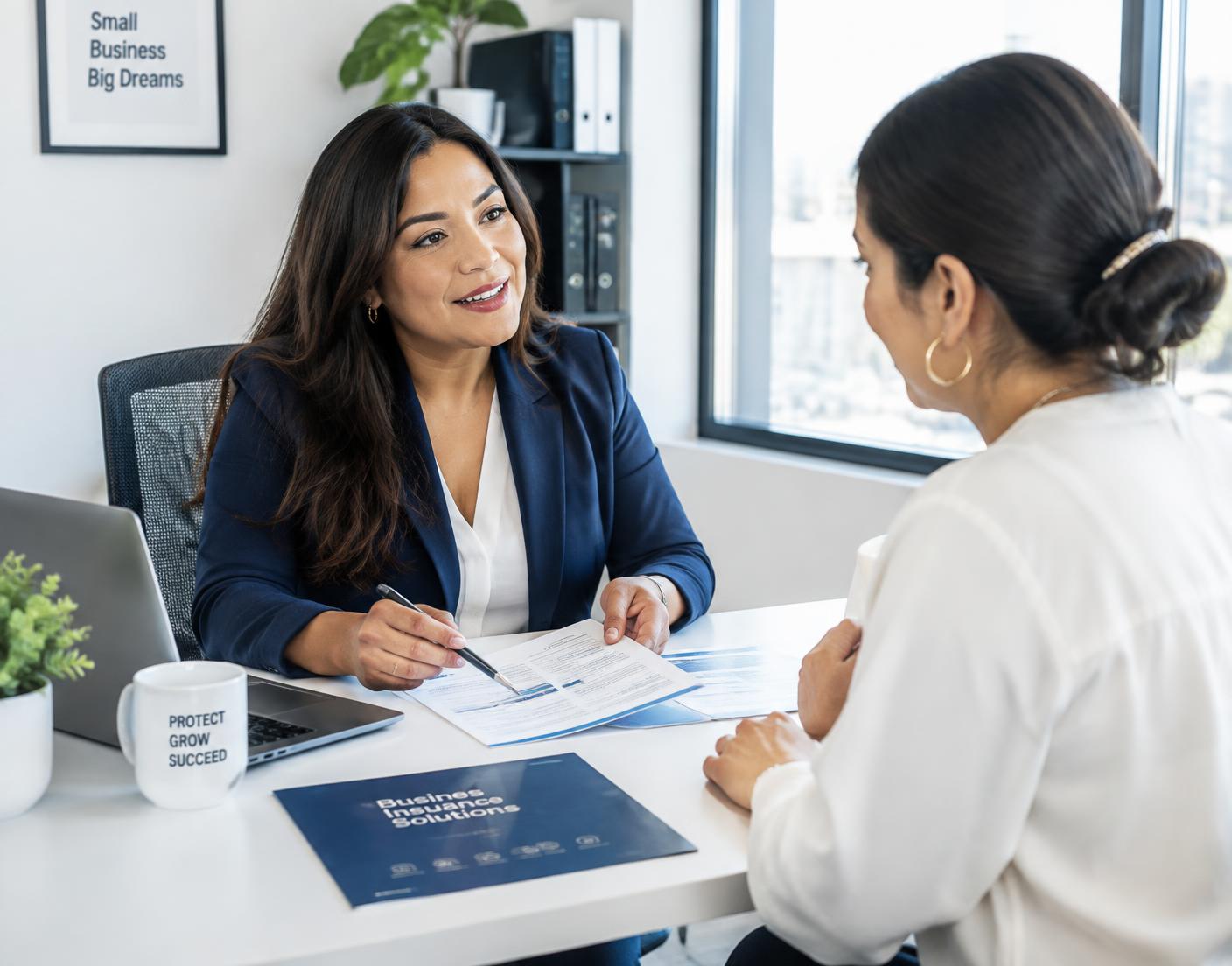 Asesora de Brightway con una clienta empresaria